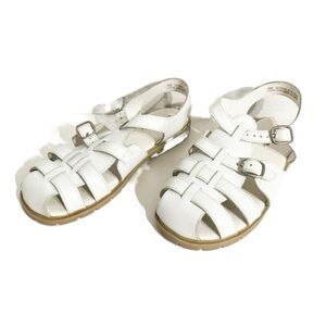 Stride Rite Fisherman Style Chunky White Leather Adjustable Straps at Buckles 🤍